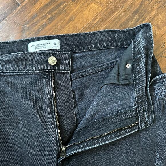 ABERCROMBIE & FITCH Curve Love 90s Straight Jeans Black Ultra HR - Picture 7 of 14
